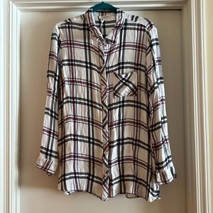 White Plaid Button Down